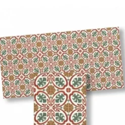 Green, Red & Yellow Dollhouse Floor Tile