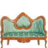 Green Victorian Dollhouse Miniature Sofa