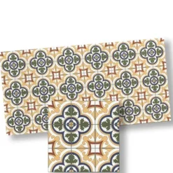 Green, Yellow & Blue Dollhouse Floor Tile