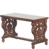 Gryphon Dollhouse Miniature Library Walnut Table