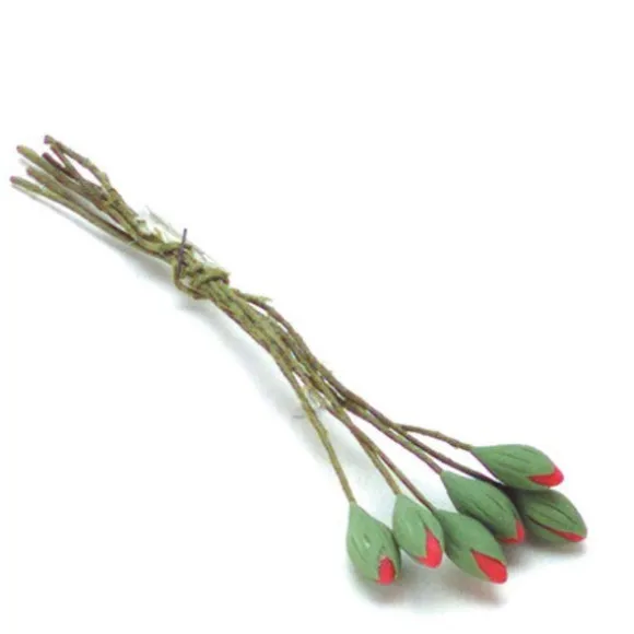 Hot Pink Dollhouse Miniature Closed Water Lily Bundle