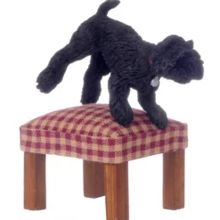 Jumping Dollhouse Miniature Black West Highland Terrier