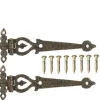 Large Antique Bronze Hinges with Pins