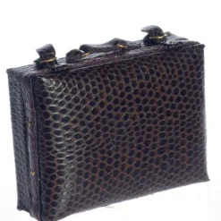 Large Faux Leather Dollhouse Miniature Suitcase