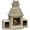 Large Stone Dollhouse Miniature Outdoor Fireplace