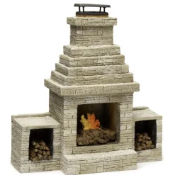 Large Stone Dollhouse Miniature Outdoor Fireplace