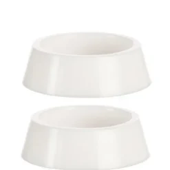 Large White Dollhouse Miniature Pet Food Dishes