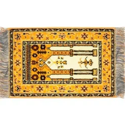Large Yellow Dollhouse Miniature Oriental Rug