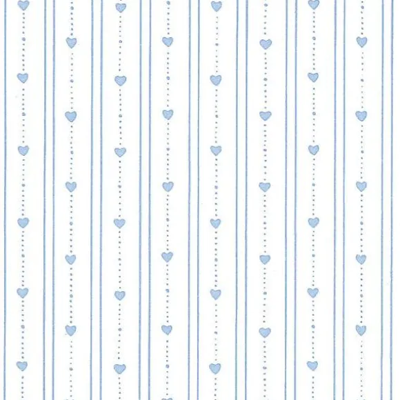 Light Blue Hearts Dollhouse Wallpaper