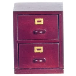 Mahogany Dollhouse Miniature Filing Cabinet