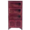 Mahogany Dollhouse Miniature Bookcase with Glass Doors