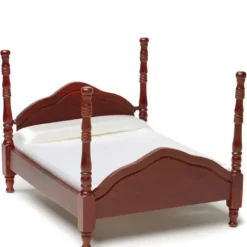 Mahogany Dollhouse Miniature Cannnonball Bed