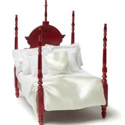 Mahogany Dollhouse Miniature Four-Poster Bed