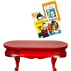 Mahogany Dollhouse Miniature Coffee Table & Magazines