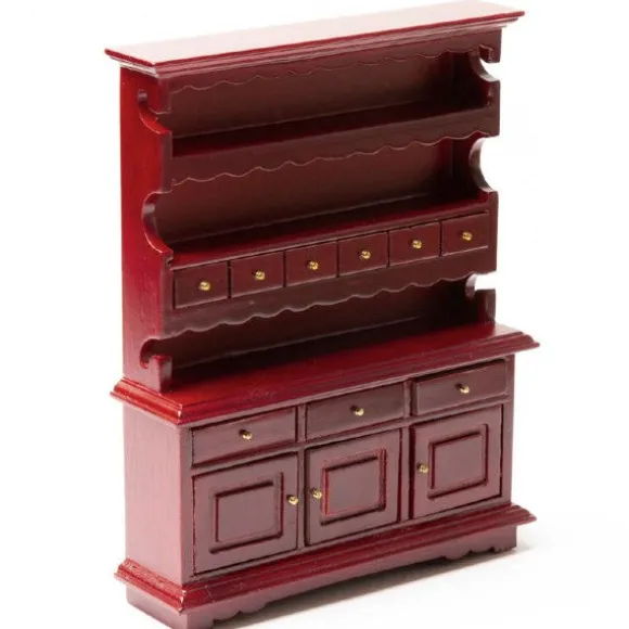 Mahogany Dollhouse Miniature Colonial Hutch