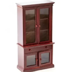 Mahogany Dollhouse Miniature Curio Cabinet