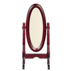 Mahogany Dollhouse Miniature Oval Standing Mirror