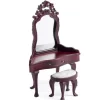 Mahogany Dollhouse Miniature Vanity Set
