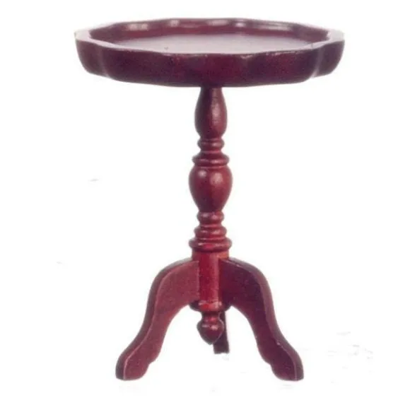 Mahogany Dollhouse Miniature Pie Crust Side Table