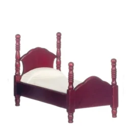 Mahogany Dollhouse Miniature Twin Bed