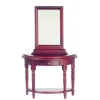 Mahogany Dollhouse Miniature Hall Table with Mirror