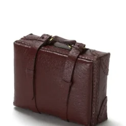 Medium Brown Dollhouse Miniature Suitcase