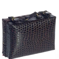 Medium Faux Leather Dollhouse Miniature Suitcase