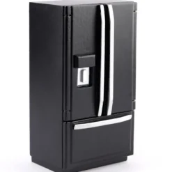 Modern Black Dollhouse Miniature Refrigerator