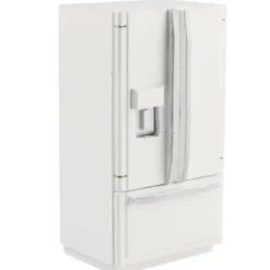 Modern Dollhouse Miniature Bottom Freezer Refrigerator