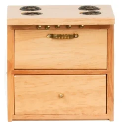 Modern Oak Dollhouse Miniature Stove