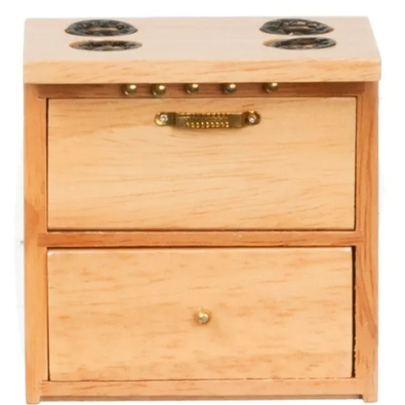 Modern Oak Dollhouse Miniature Stove