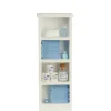 Narrow Blue & White Bathroom Cabinet