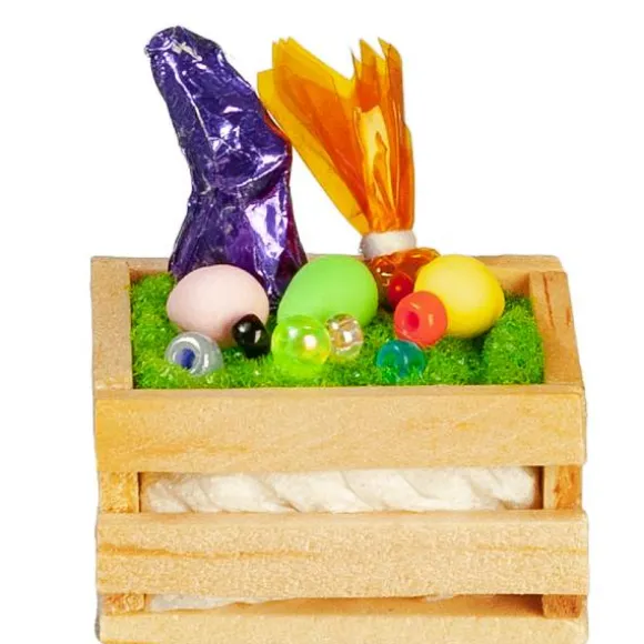 Natural Wood Dollhouse Miniature Easter Crate