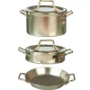Nickel Dollhouse Miniature Pots and Pans