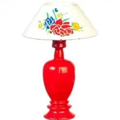 Nonworking Red Dollhouse Miniature Lamp