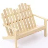 Oak Dollhouse Miniature Double Adirondack Chair