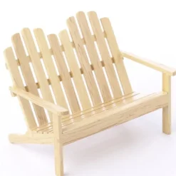 Oak Dollhouse Miniature Double Adirondack Chair
