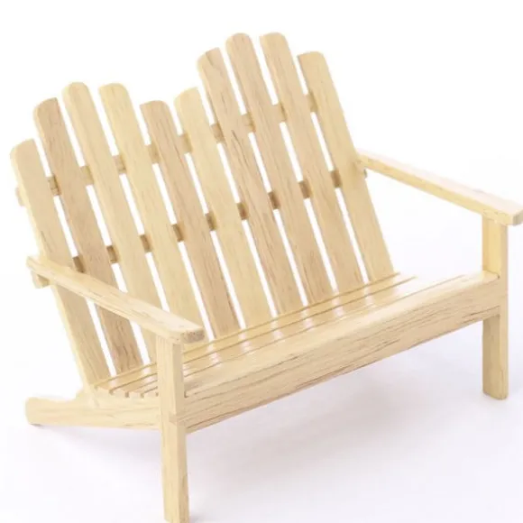 Oak Dollhouse Miniature Double Adirondack Chair