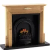 Oak Dollhouse Miniature Fireplace with Insert