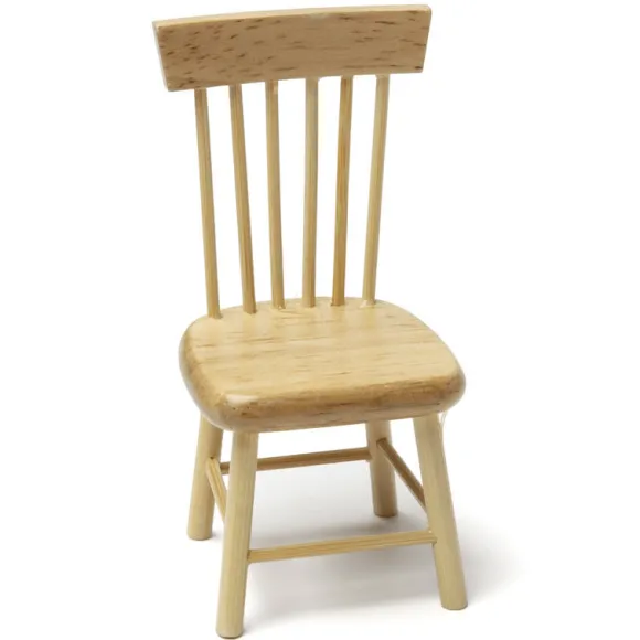 Oak Dollhouse Miniature Kitchen Chair