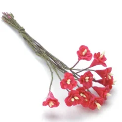 One Dozen Hot Pink Dollhouse Miniature Camellias