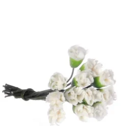 One Dozen White Dollhouse Miniature Carnations