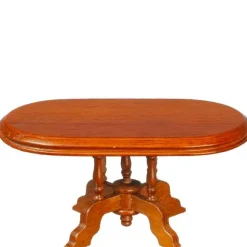 Oval Walnut Dollhouse Miniature Dining Room Table