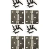 Pewter Dollhouse Miniature Butt Hinges with Nails