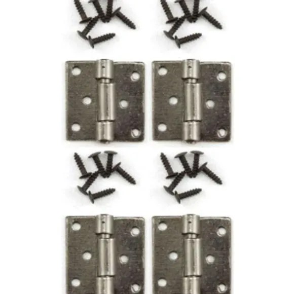 Pewter Dollhouse Miniature Butt Hinges with Nails