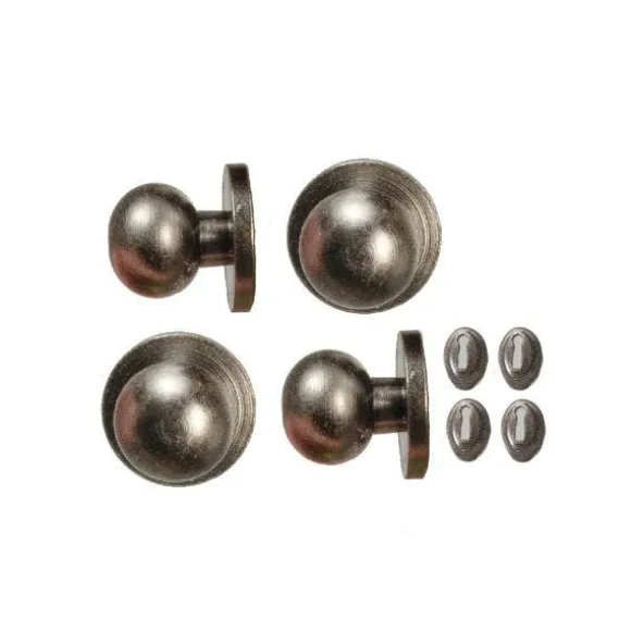 Pewter Dollhouse Miniature Door Knobs with Keyholes