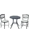 3-Piece Black & White Dollhouse Miniature Patio Set