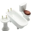 3-Piece Dollhouse Miniature Bathroom Set