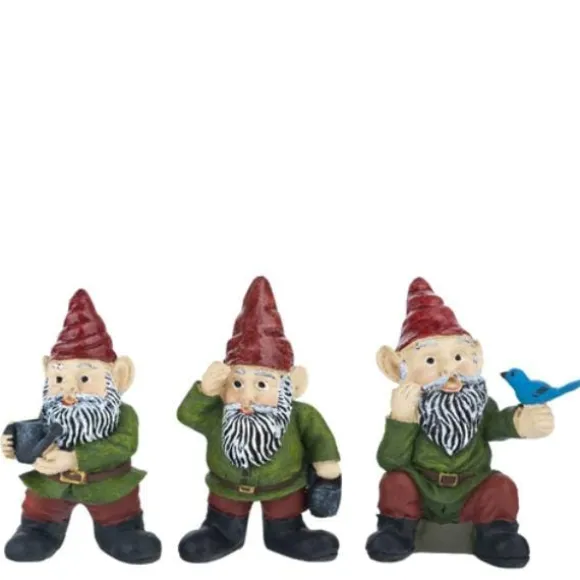 3-Piece Dollhouse Miniature Garden Gnome Set