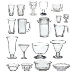 21-Piece Dollhouse Miniature Glassware Set